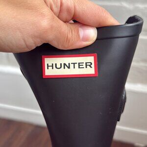 Hunter Refined Tall Black Waterproof Rain Boot 6US